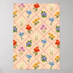 Wilde Bloemen Harlekijn Tuin Poster