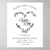 Wilde bloemen Harttranen van het Joy Wedding Quote Poster (Voorkant)