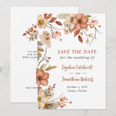 Wilde Bloemen Herfst Bruiloft Save The Date (Voorkant / Achterkant)
