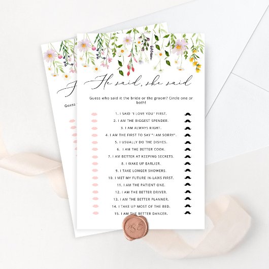 Wilde bloemen Hij zei dat ze vrijgezellenfeest wil