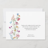 Wilde bloemen in Bloom Baby shower Bedankkaart (Achterkant)