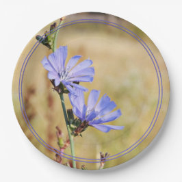 Wilde bloemen in de ochtend papieren bordje