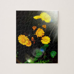 Wilde bloemen in de zon legpuzzel