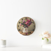 Wilde Bloemen in een Vaas Wandklok Ronde Klok (Huis)