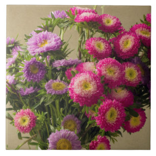 Wilde bloemen in een Vase-weergavebestand Tegeltje