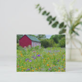 Wilde bloemen in het land feestdagenkaart (Staand voorkant)