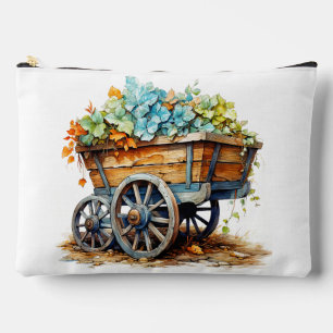 wilde bloemen in houten wagen etui