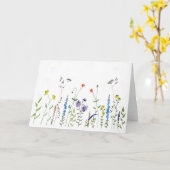 Wilde bloemen in Waterverven Kaart (Gele Bloem)