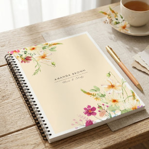 Wilde bloemen inspireerden Elegant Eenvoudig Trend Notitieboek