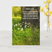 Wilde Bloemen Johannes 3:16 Bijbelvers Wenskaart Kaart (Gele Bloem)