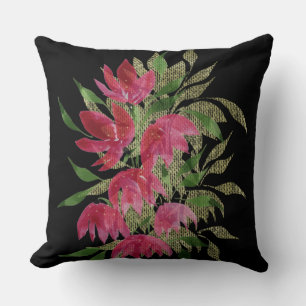 Wilde Bloemen Kant Textuur Boho Waterverf Kussen