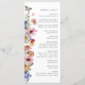 Wilde Bloemen Kleurrijke Bruiloft Programma (Achterkant)