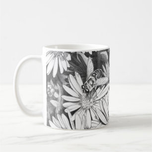 Wilde bloemen Kunst Coffee Cup Honingbijen en bloe Koffiemok