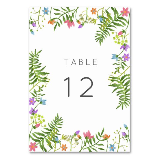 Wilde bloemen Land Botanische bruiloft Kaart (Voorkant)