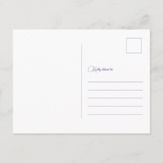 Wilde bloemen Lila bruiloft sparen de datum Uitnodiging Briefkaart (Achterkant)