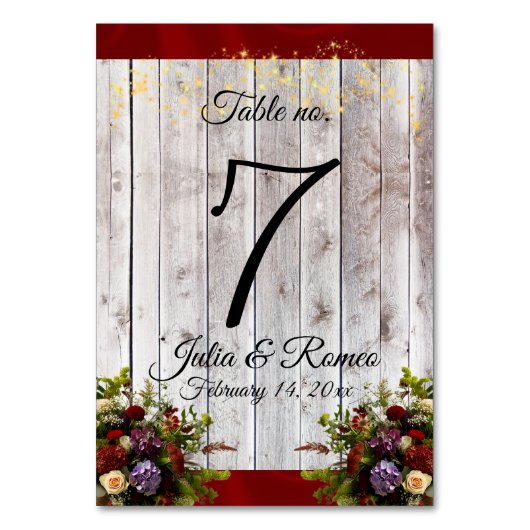 Wilde bloemen, lint en lichten - Rood Kaart (Achterkant)