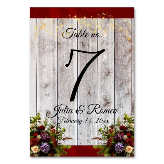 Wilde bloemen, lint en lichten - Rood Kaart (Voorkant)