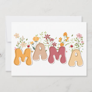 Wilde bloemen Mama Moederdag kaart- Kaart