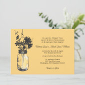 Wilde bloemen & Mason Jar bruiloft uitnodigingen (Staand voorkant)