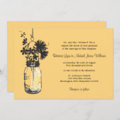 Wilde bloemen & Mason Jar bruiloft uitnodigingen (Voorkant / Achterkant)