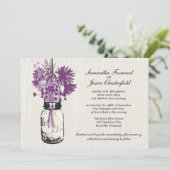 Wilde bloemen & Mason Jar bruiloft uitnodigingen (Staand voorkant)