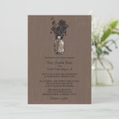 Wilde bloemen & Mason Jar bruiloft uitnodigingen (Staand voorkant)