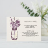 Wilde bloemen & Mason Jar Wedding Routebeschrijvin Informatiekaartje (Staand voorkant)