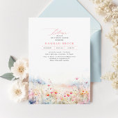 Wilde bloemen Meadow Elegant Summer Vrijgezellenfe Kaart