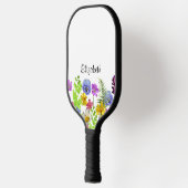 wilde bloemen met aangepaste naam Womens Pickleball Paddle (Links)