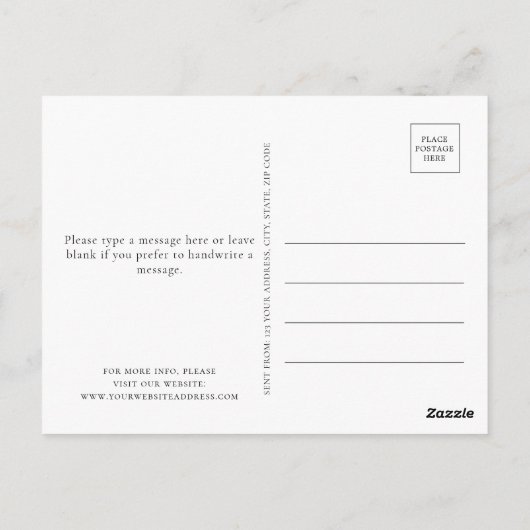 Wilde bloemen met Butterflies Sla de datum op Briefkaart (Achterkant)