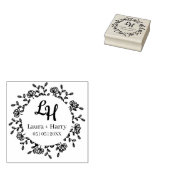 Wilde bloemen met Initialen voor bruiloft Rubberstempel (Gestempeld)