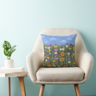 Wilde bloemen met madeliefjes kussen