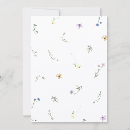 Wilde bloemen minimalistische elegante verjaardag kaart (Achterkant)