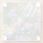 Wilde bloemen Monogram Glazen Onderzetter (Achterkant)