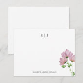 Wilde bloemen Monogram Paar Initialen Gepersonalis Notitiekaartje (Voorkant / Achterkant)