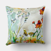 Wilde bloemen Natuur Kunstkleuren Kussen (Achterkant)