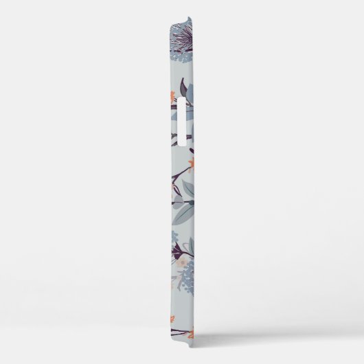 Wilde bloemen op blauw, botanisch patroon. Case-Mate iPhone case (Achterkant / Rechts)