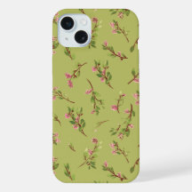 Wilde bloemen op chartreuse groen gegooid