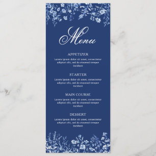 Wilde bloemen op Frans blauwe menu
