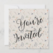 Wilde bloemen op Ivory-Baby shower Kaart (Voorkant)