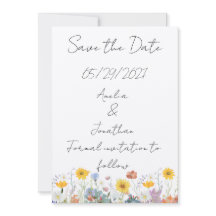 Wilde bloemen op maat te maken Save the Date kaart