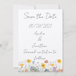 Wilde bloemen op maat te maken Save the Date kaart