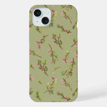 Wilde bloemen op pistachegroen