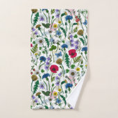 Wilde bloemen op wit bad handdoek (Handdoek)