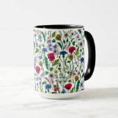 Wilde bloemen op wit mok (Voorkant rechts)