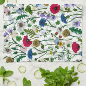 Wilde bloemen op wit theedoek (Gevouwen)