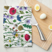 Wilde bloemen op wit theedoek (Quarter Fold)