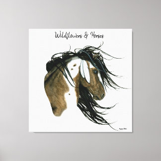 Wilde Bloemen & Paarden Droomvangende Kunst van Bi Canvas Afdruk