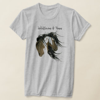 Wilde Bloemen & Paarden Droomvangende Kunst van Bi T-shirt