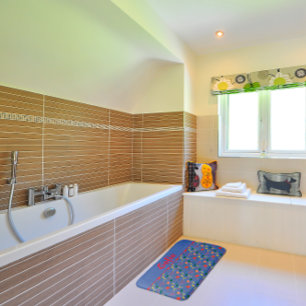 Wilde bloemen papaver blauw badmat